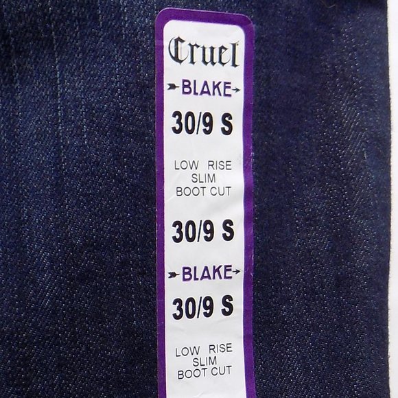 Cruel Blake Denim Jeans Size 30/9 Low Rise Slim Boot Cut NWT - Picture 5 of 12
